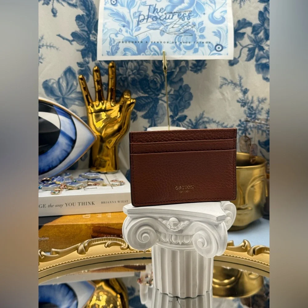 🆕 OROTON 🧿 NWOT Margot Card Sleeve, Whiskey Leather Cardholder